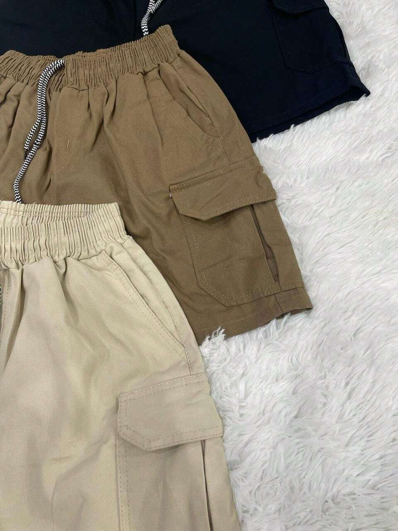 [Pague 1, Leve 3] Bermuda Cargo Loren de Algodão e Sarja + BRINDE: 3 Camisas Polo